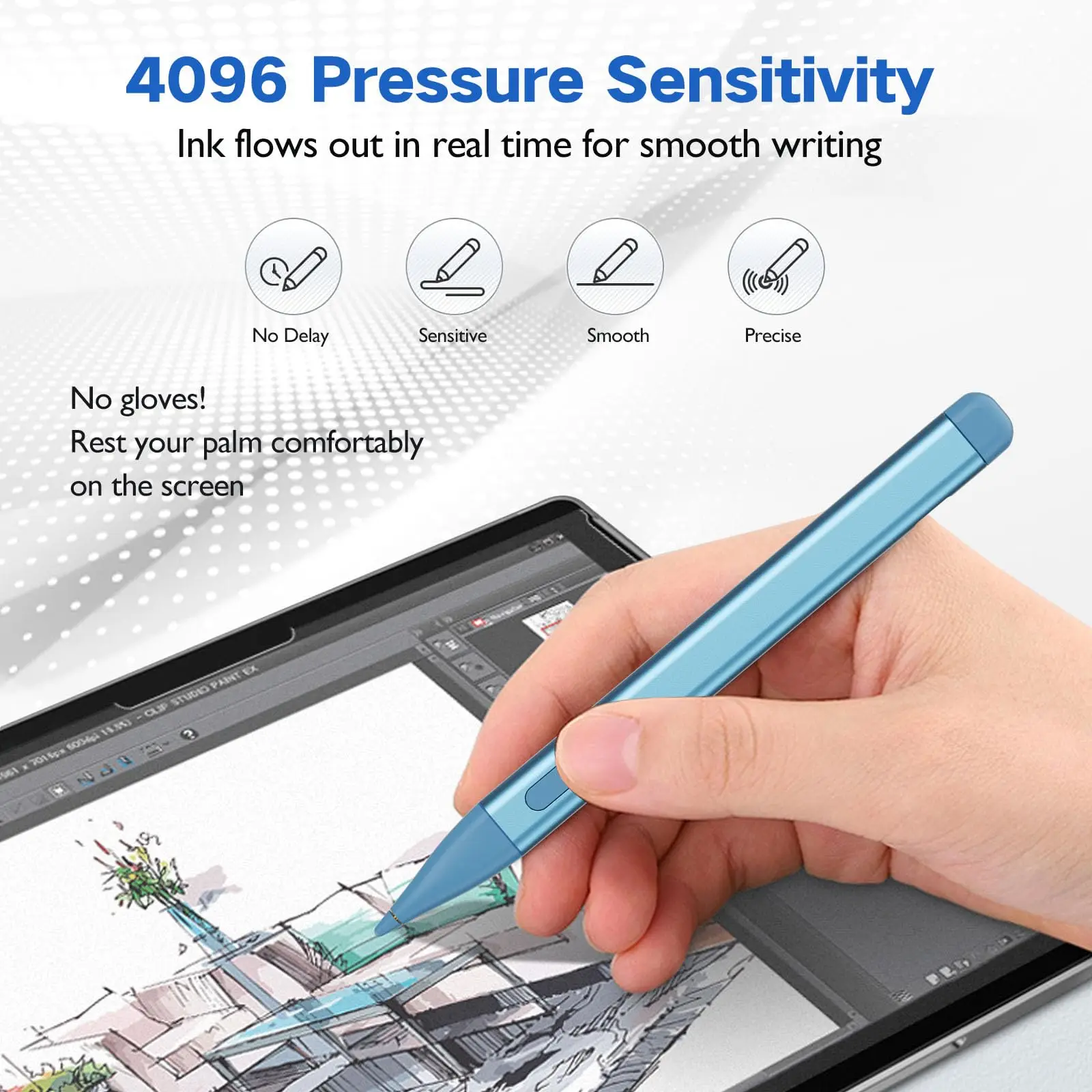 Pen 2 with MPP2.0 for Asus HP Dell Microsoft Surface 4096 Pressure Eraser Palm Rejection Graphite Nib for Surface Pro 11/10/9/8 view 5