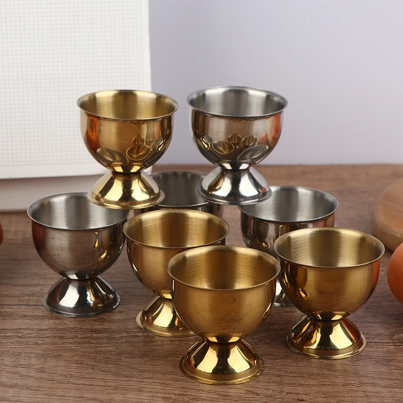 4-teiliges Edelstahl-Eierbecher-Set Praktischer Eierhalter Ständer Küchen-Frühstücks-Kochutensil