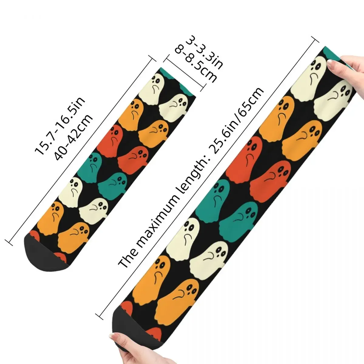 Calcetines de baloncesto para hombre y mujer, calcetín Unisex, estilo Hip Hop, Retro, fantasma, loco, divertido, Harajuku, para Halloween