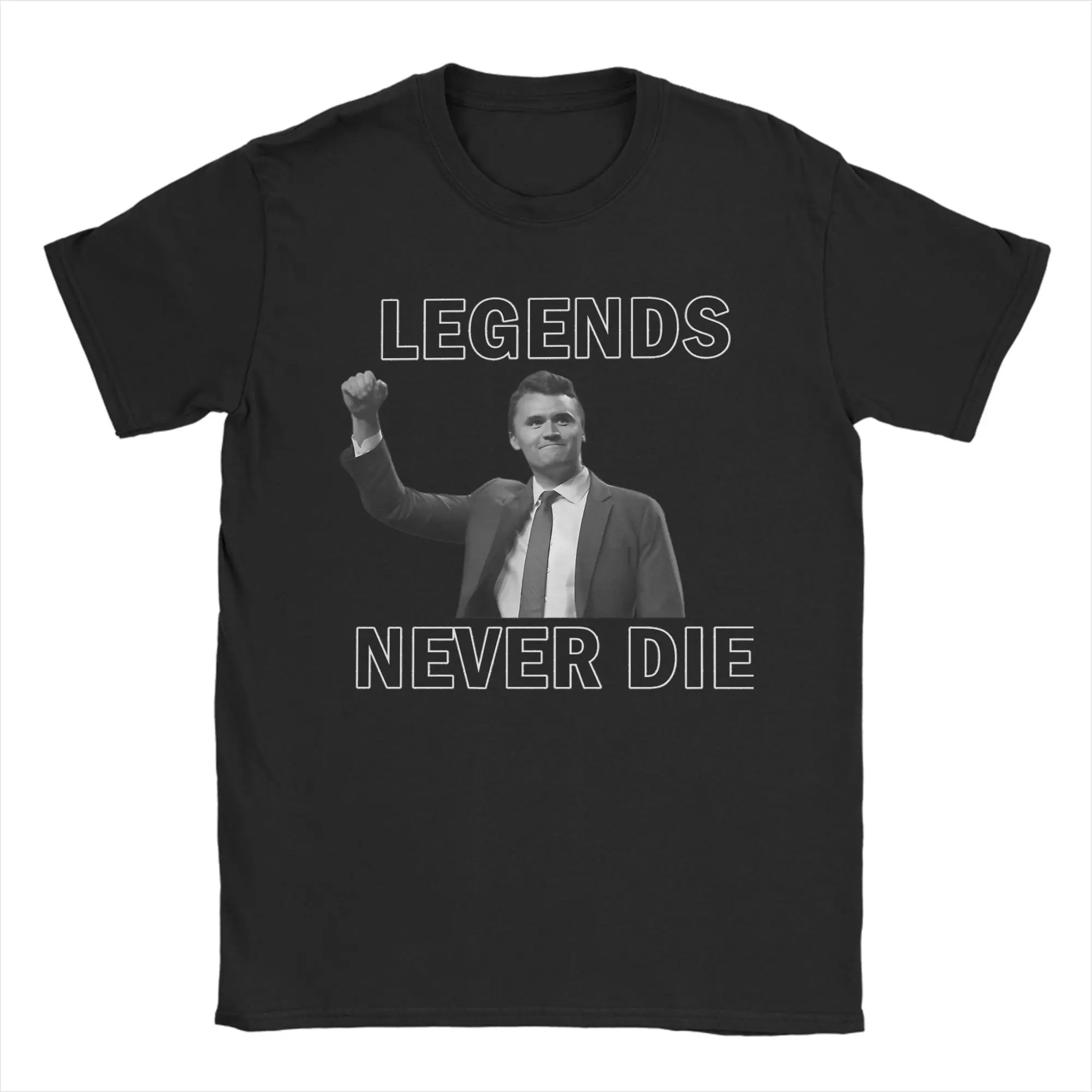 

Men's Charlie Kirk Legends Never Die T Shirts 100% Cotton Tops Novelty Short Sleeve Round Collar Tee Shirt Summer T-Shirt