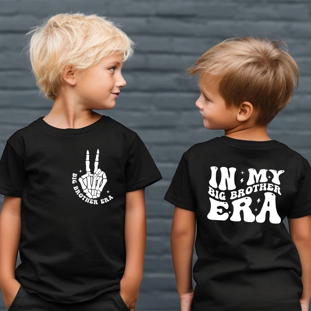 In My Big Brother Era T Shirt Funny Toddler Shirt Big Bro Shirt Trendy Fashion Summer Kid Shirts Concert Kid Tee Outfits