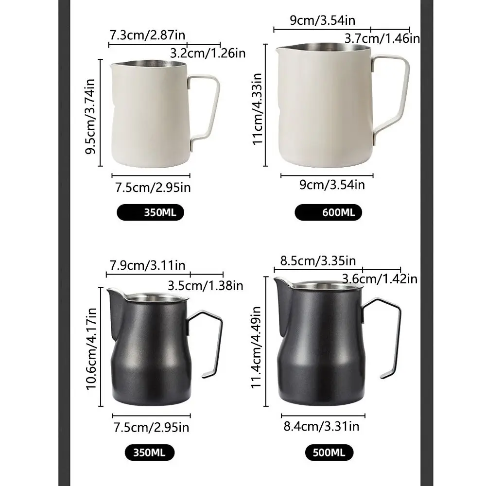 Clear Scale Milk Frothing Pitcher Latte Art Pen No-drip Milk Frother Cup 304 Stainless Steel Easy-to-Clean