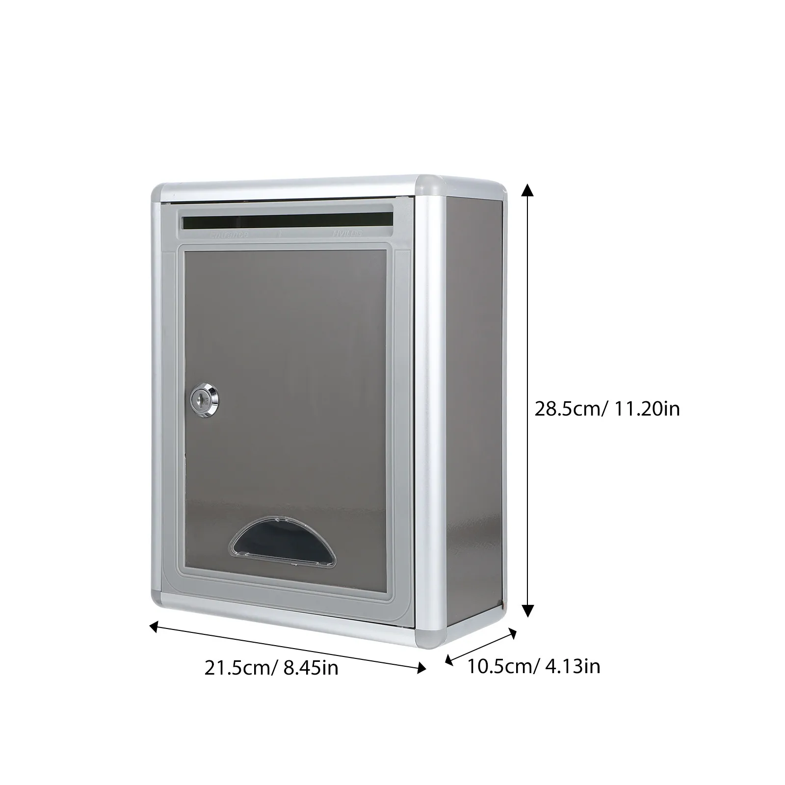 Small Aluminium Alloy Wall Hanging Mailbox Lockable Suggestion Complaint Box Lightweight Waterproof Letter Box for Office