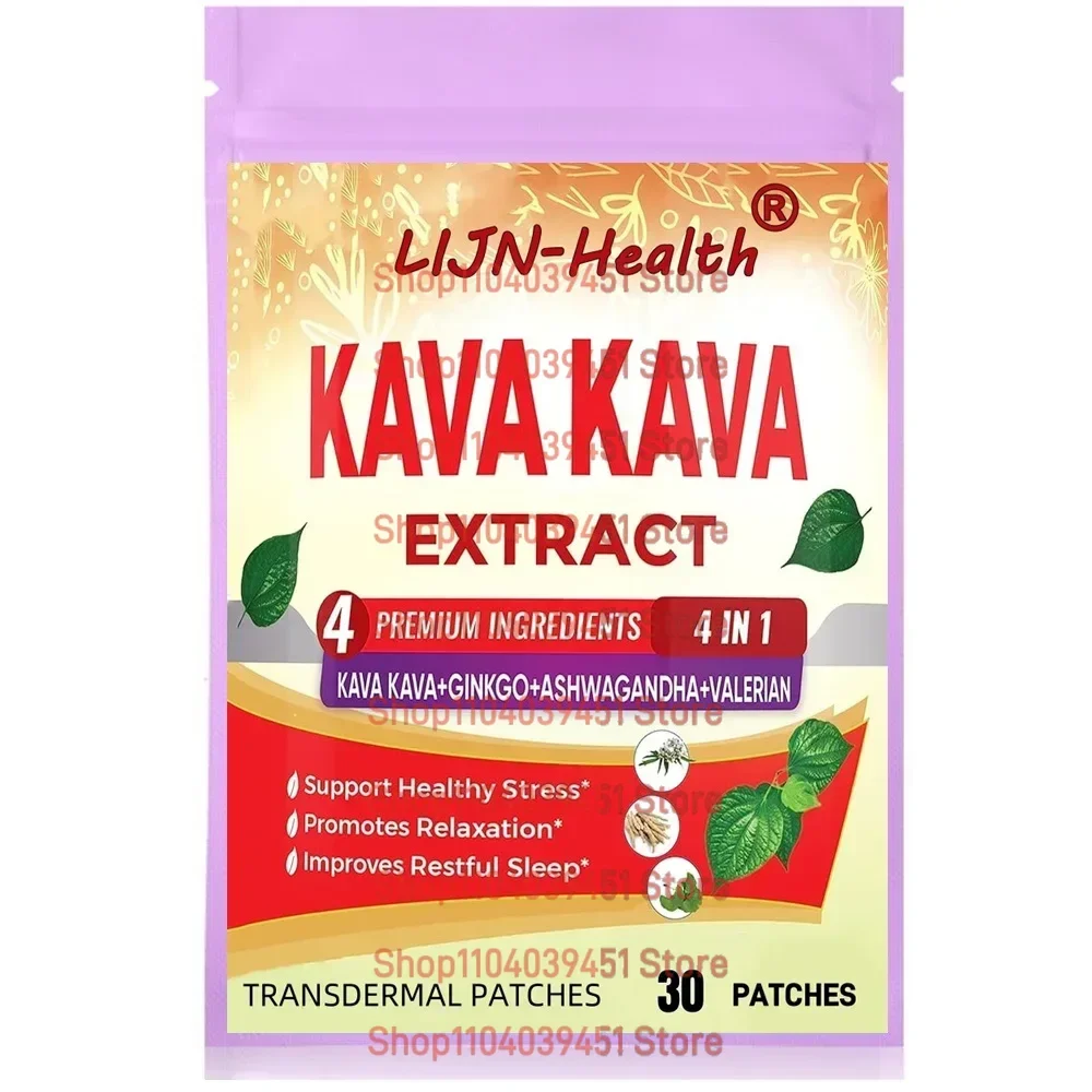 30 Patches Kava Kava Transdermal Patches with Ginkgo, Ashwagandha,  Valerian- Relaxation Support