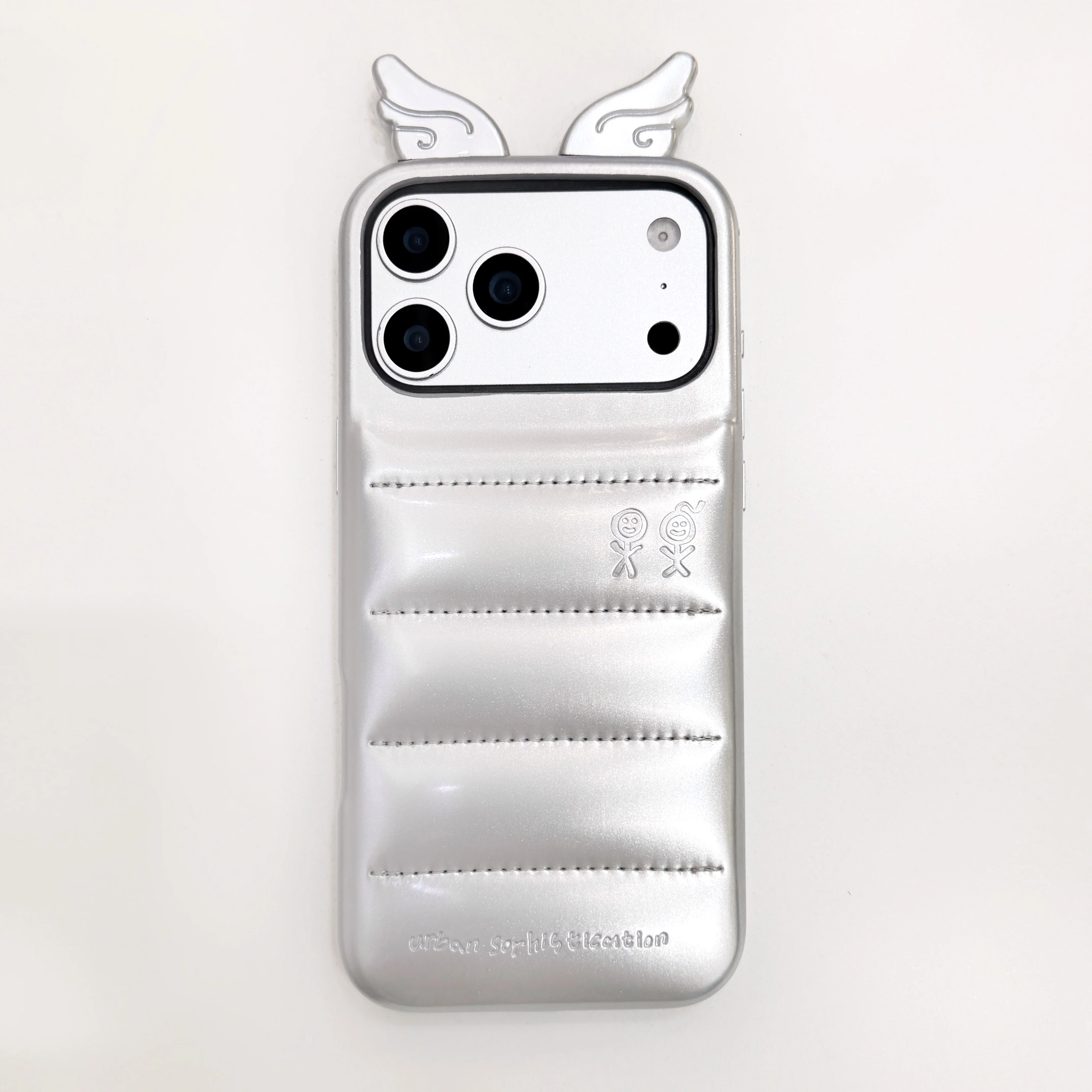 Cartoon Leuke Hoge Kwaliteit Lederen Vleugel Donsjack Schokbestendig Telefoon Case voor IPhone 17 16 15 Pro Max Anti-drop nieuwe Kleur Cover