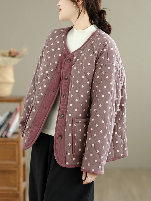 

Винтажная корейская круглая хлопковая куртка свободного кроя с цветочным принтом, антивозрастная верхняя одежда больших размеров, длинное пальто све прямого кроя