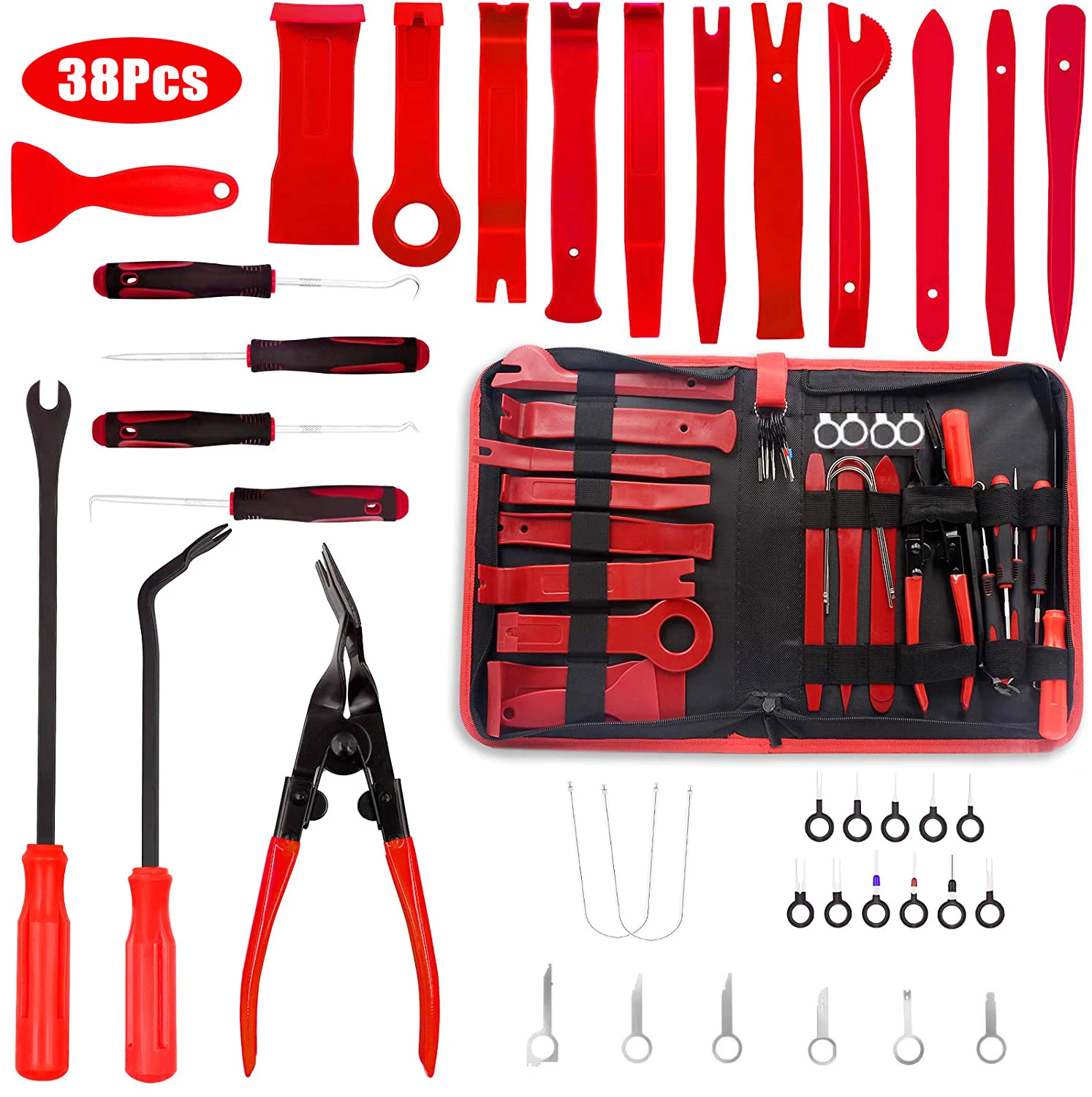 

NEW 38pcs Hand Tool Set Pry Disassembly Interior Door Clip Panel Trim Dashboard Removal Tool Kit Auto Car Opening Repair Tool