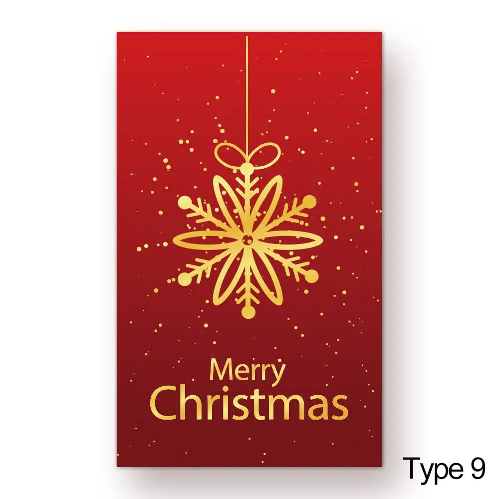 

50PCS 9*5.4cm Package Insert Santa Claus Snowman Happy New Year Merry Christmas Card Message Note Cards Greeting Postcard