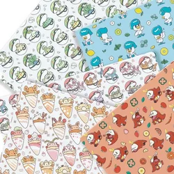 Pokemon Cartoon Fabric140*50cm Handmade Sewing Patchwork Quilting Baby Dress Home Sheet Printed Fabric Fabric Sewing Kids