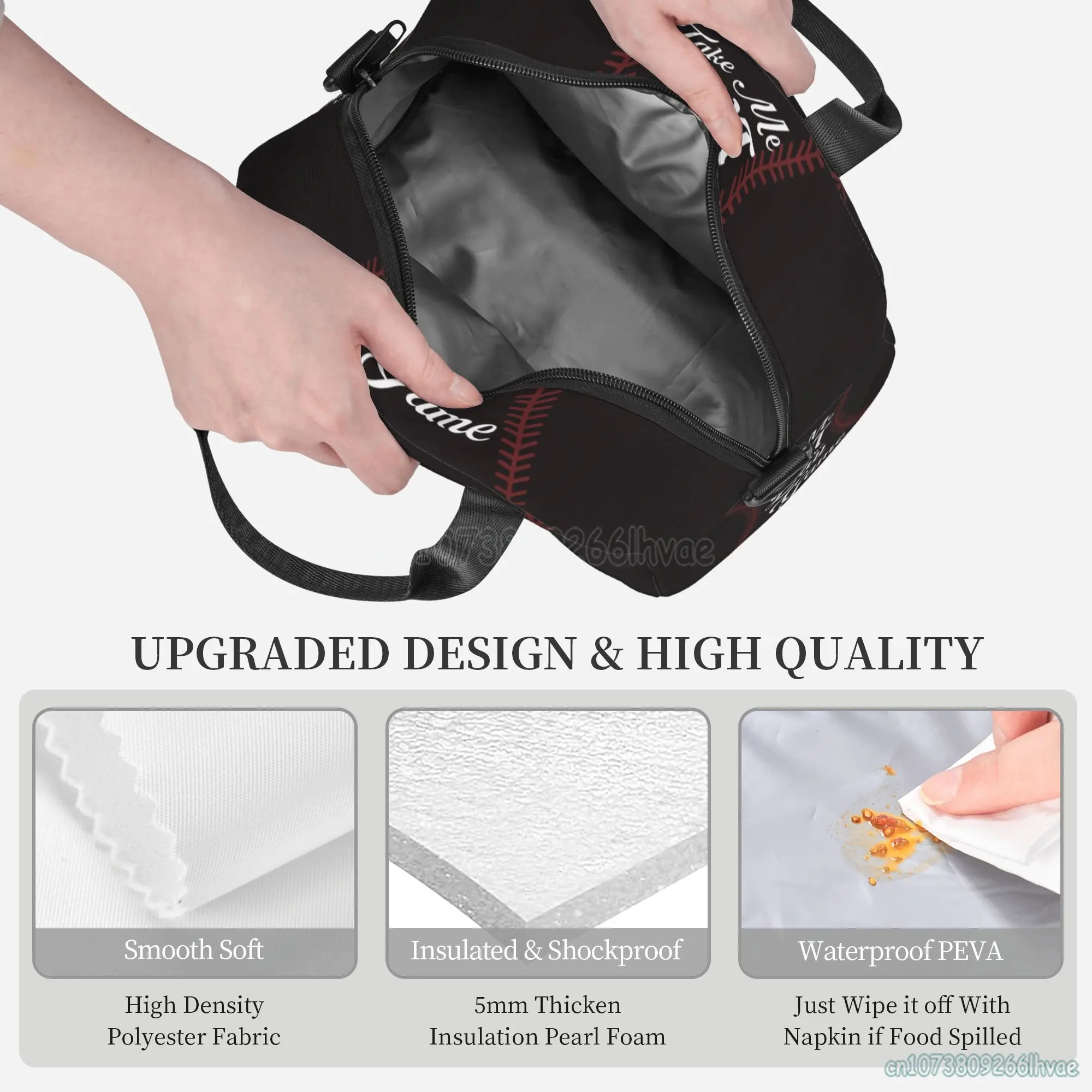 Baseball Lunch Bag Insulated Softball Sport Lunch Box Thermal Cooler Bag Cooling Tote Food Container for Men Women Boys Girls