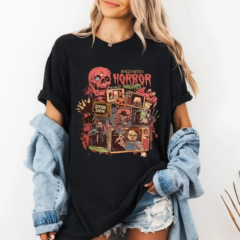 Halloween Horror Nights Horror-Charaktere Shirt Universal Studios Gruselfilm-Shirt Halloween-Shirt Geschenk für Sie und Ihn – Detail 3