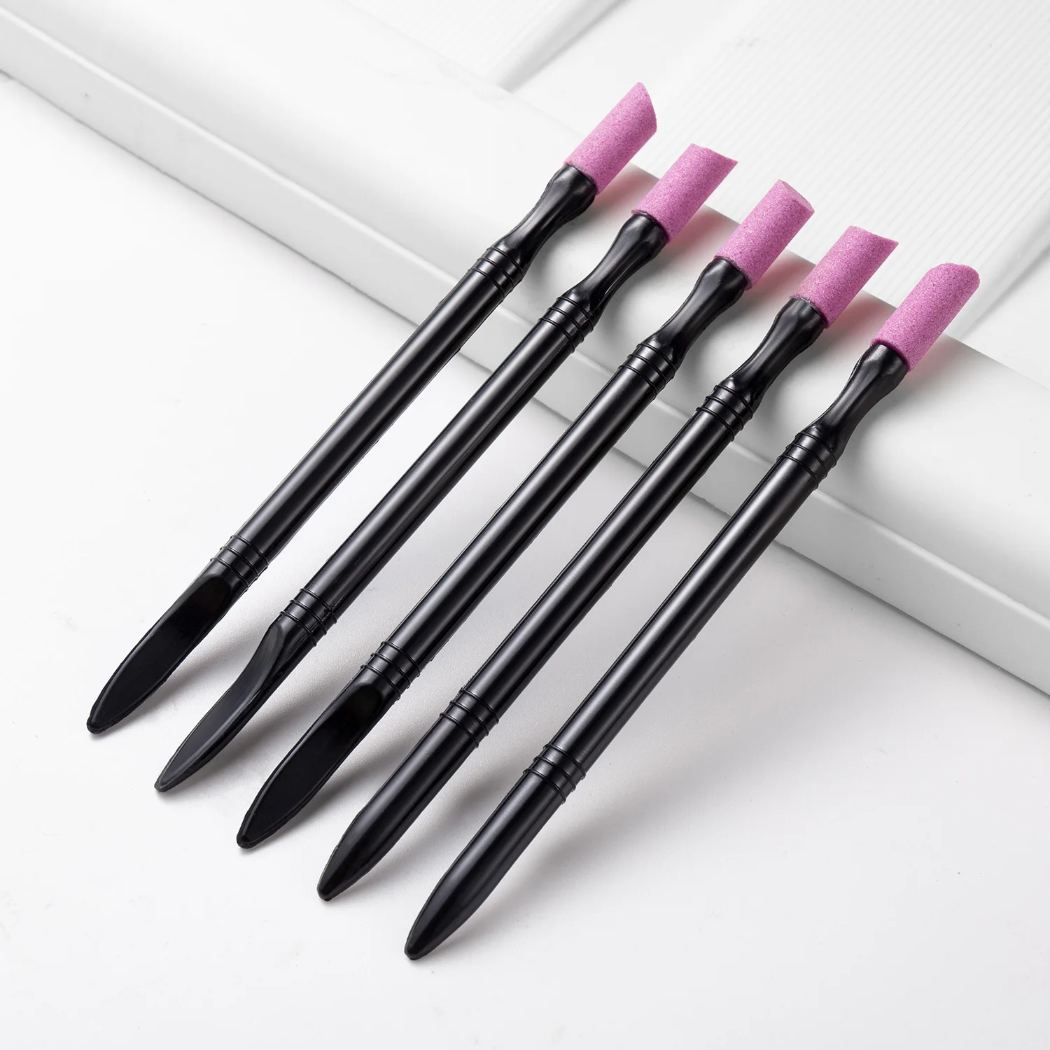 1/5PCS ปากกาควอตซ์เล็บ Cuticle Pushers เล็บเล็บไฟล์เล็บบดปากกา Dead Skin Remover สําหรับเล็บธรรมชาติ