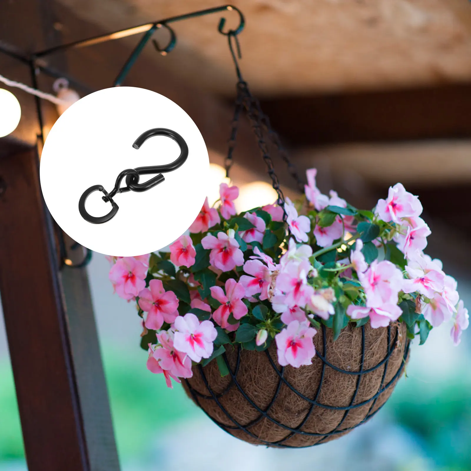 Rotating Flower Pot Hooks 10 Piece Hanging Planter Buckles for Outdoor Balcony Garden Plant Holders