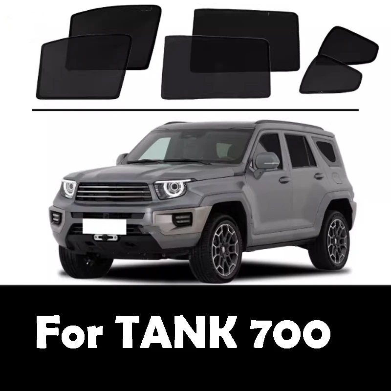 

For GWM TANK 700 2023 2024 2025 Car Sunshade Side Window Sun Visor Heat Insulation Mesh Curtains UV Protection Cover