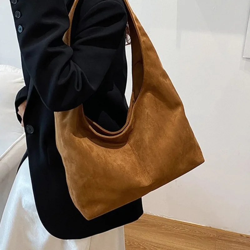 

New woolen armpit women's bag 2025 new simple retro women's shoulder bag handbag