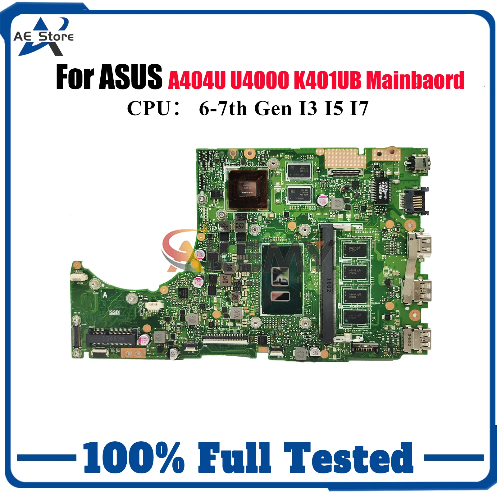 

K401UB Laptop Motherboard For ASUS VivoBook K401UB K401UQK K401U A404U U4000 K401UQ Mainboard W/ I3 I5 I7 CPU tests OK fast ship