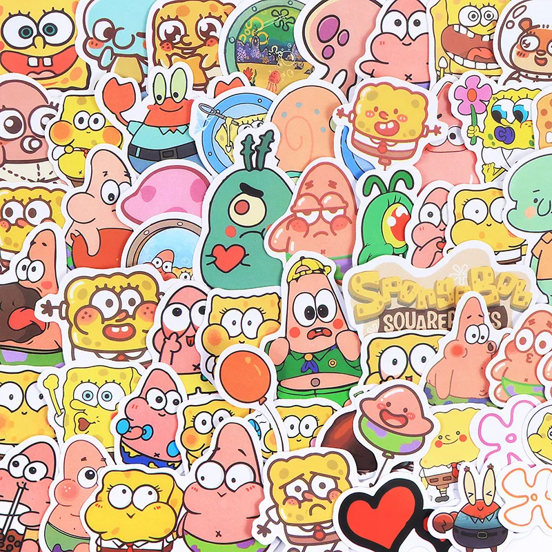 SpongeBob SquarePants Stickers Cartoon Animation Emoticons Phone Case Decoration Handnet Stickers