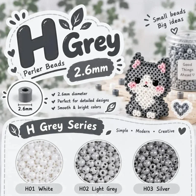 Color Cards 2000pcs Ironable Fuse Beads 2.6mm, Hama Perler Retro Pixel Puzzle Beads, Incredibly Satisfying Fusible Craft