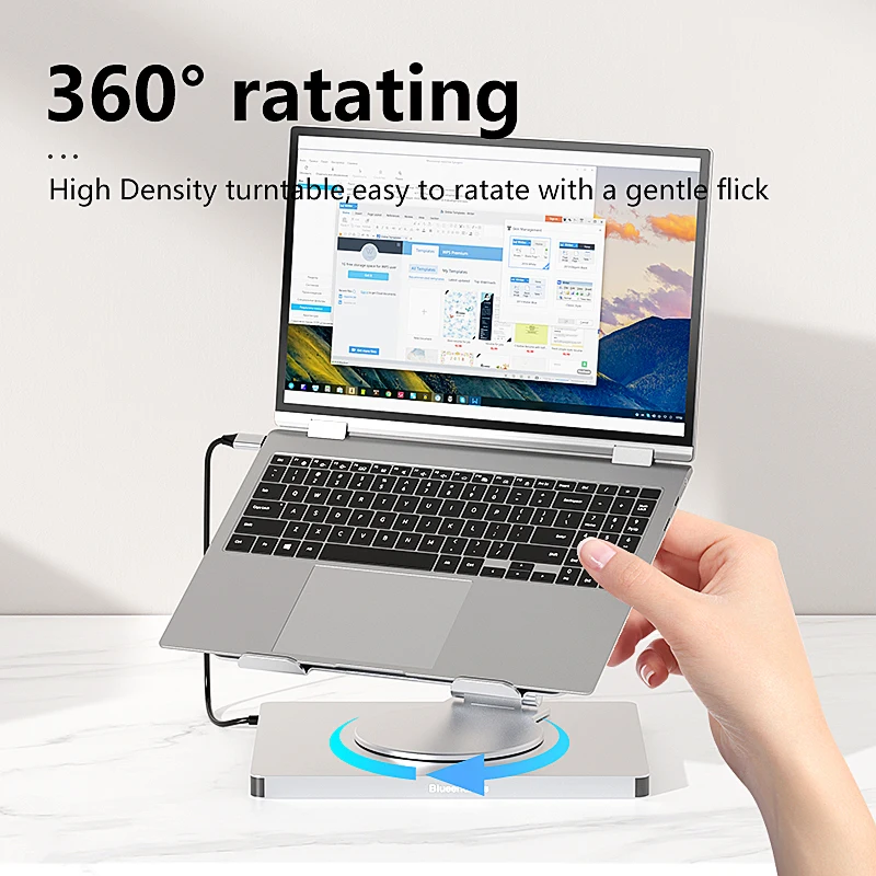 Blueendless Aluminum Custom iPad Holder 10 in 1 Docking Hub 4K 60Hz Type C Adapter USB3.0 5Gbps 100W PD for Laptop Desktop