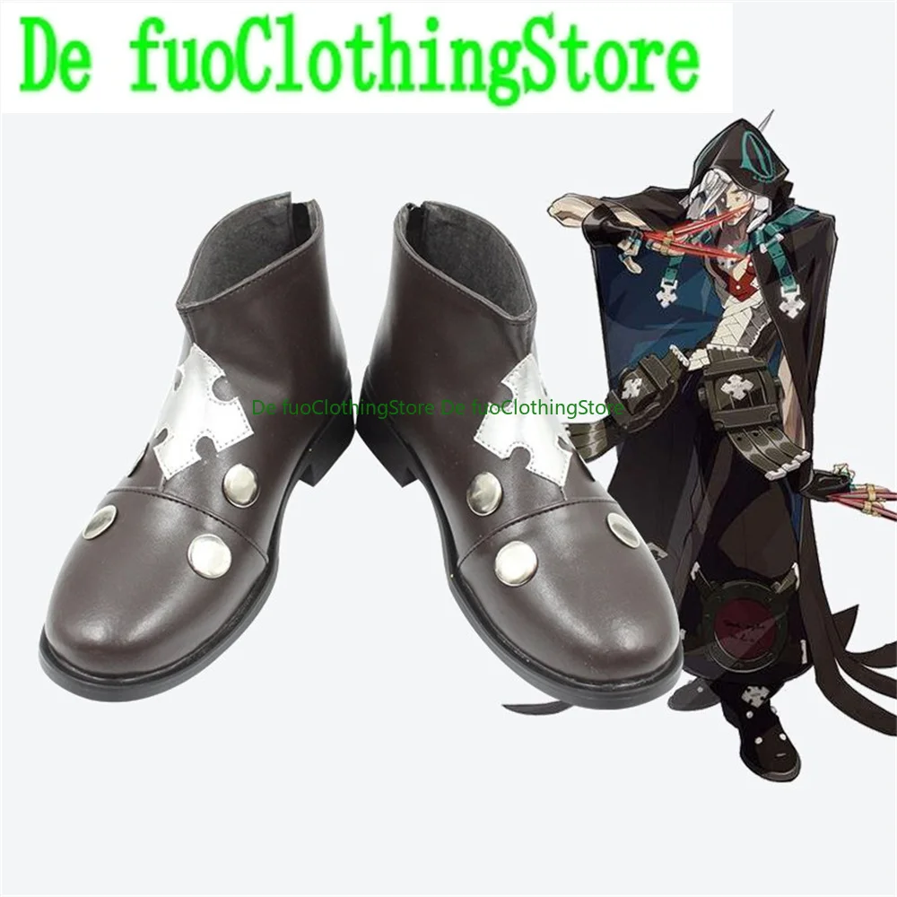 DefuoClothing Guilty Gear Ravenm Raven Cosplay Schoenen Laarzen Game Anime Game rollenspel Halloween Party Props Schoenen Laarzen