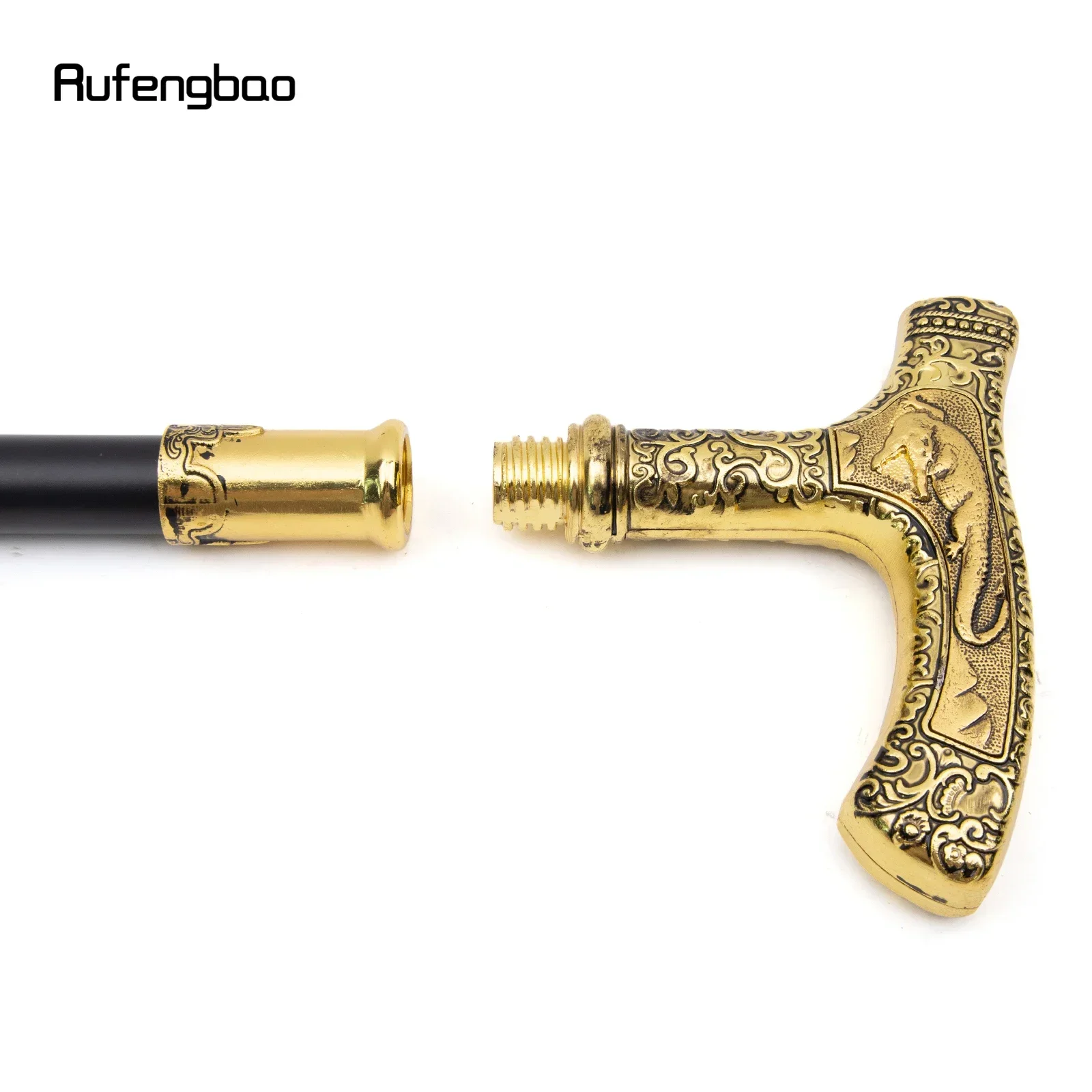 Golden Crocodile Luxury Walking Stick  Performance Stage Cane Decorative Stick  Cane  Cosplay And Parties, For Cosplay & Party
