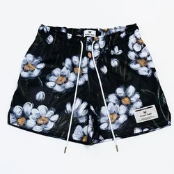2025 Summer New Men's/Women's fitness shorts Oil Painting Style sports Mesh Shorts Basketball Training Knee Quarter short Pants