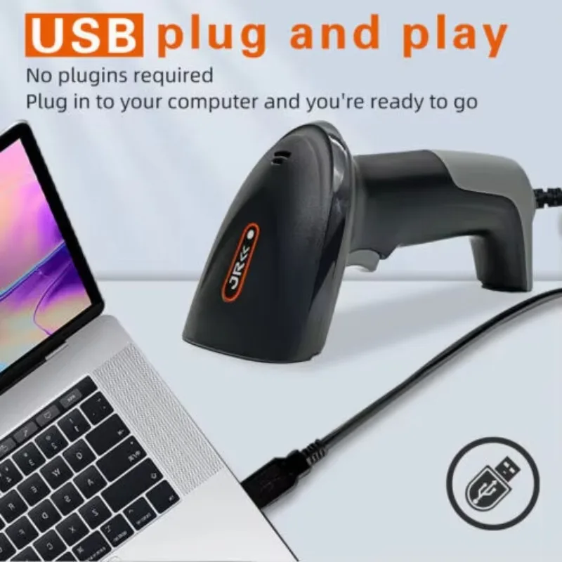 USB Interface 200/sec 1D 710C Laser Corded Barcode Scanner Mobile Use Stock Products