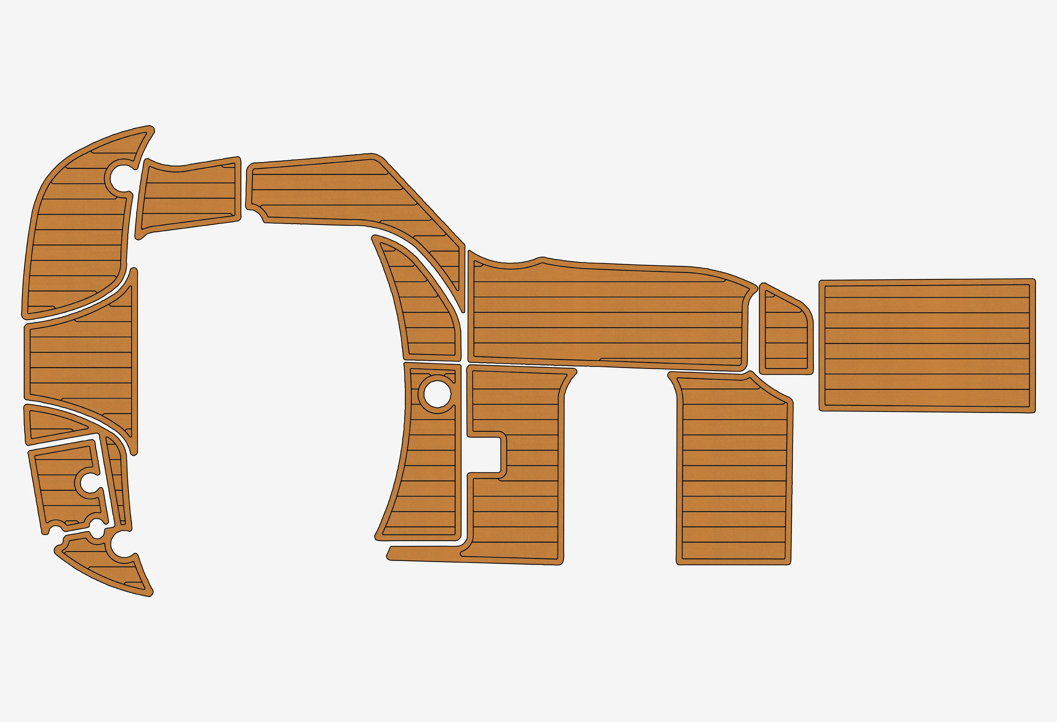 Eva foam Fuax teak seadek marine floor For 2004-2010  Crownline 250 CR Cockpit Swim platform 1/4