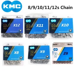 Велосипедная цепь KMC X11, X10, X9, Z9, X8, 128L, 6, 7, 8, 9, 11s, велосипедная цепь с оригинальной коробкой, волшебная кнопка для горного/дорожного велосипеда