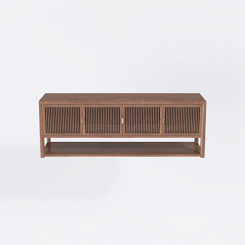 LTT New Chinese Living Room TV Cabinet Simple Solid Wood Floor Cabinet TV Cabinet
