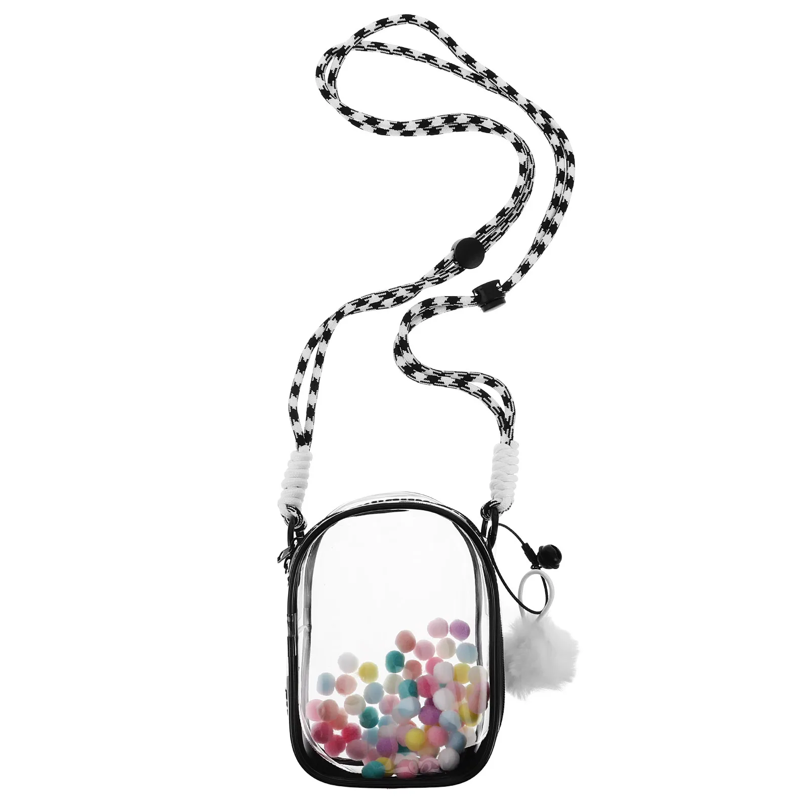 

Clear PVC Hanging Display Bag for Mini Figures Portable Dustproof Storage Organizer with Shoulder Strap Stylish Transparent
