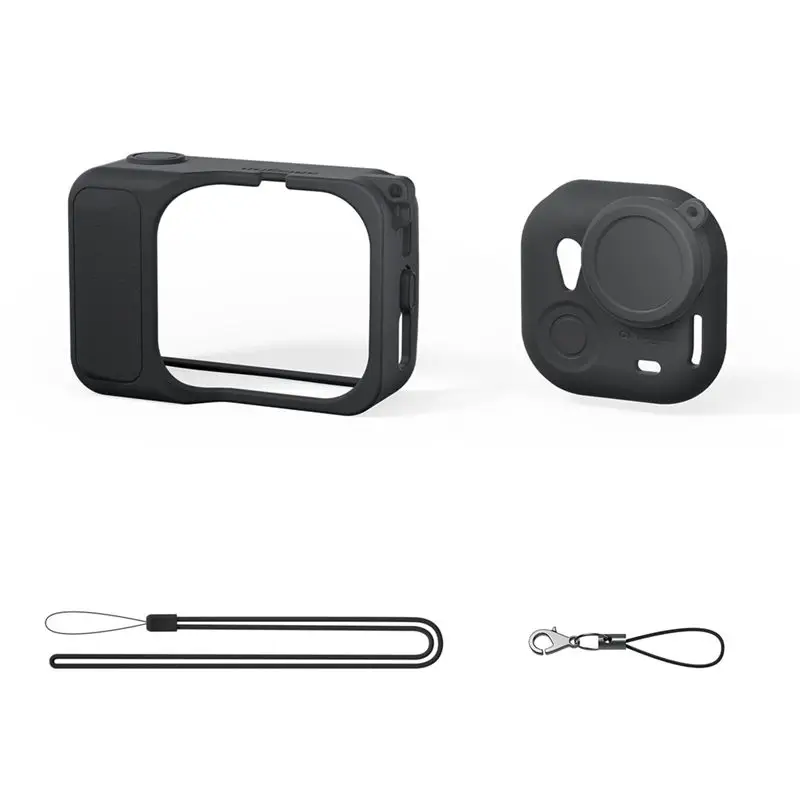 AMAGISN For Go Ultra Sports Camera Accessories Silicone Protective Case Action Camera Skin Cover Black