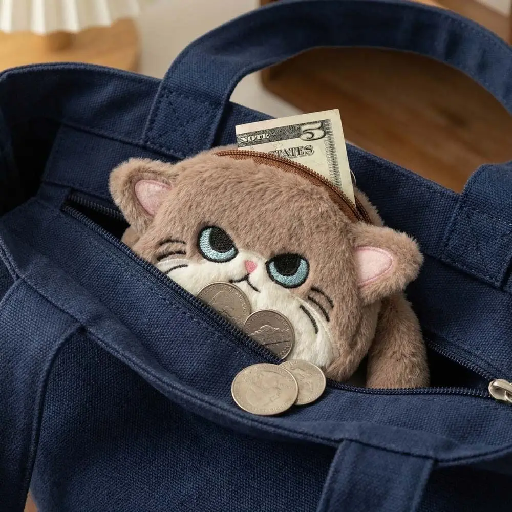 

Подвеска-кошелек для рюкзака в виде котенка, мультяшный кошелек для монет, мини-кошелек в виде кота, подарок на день рождения