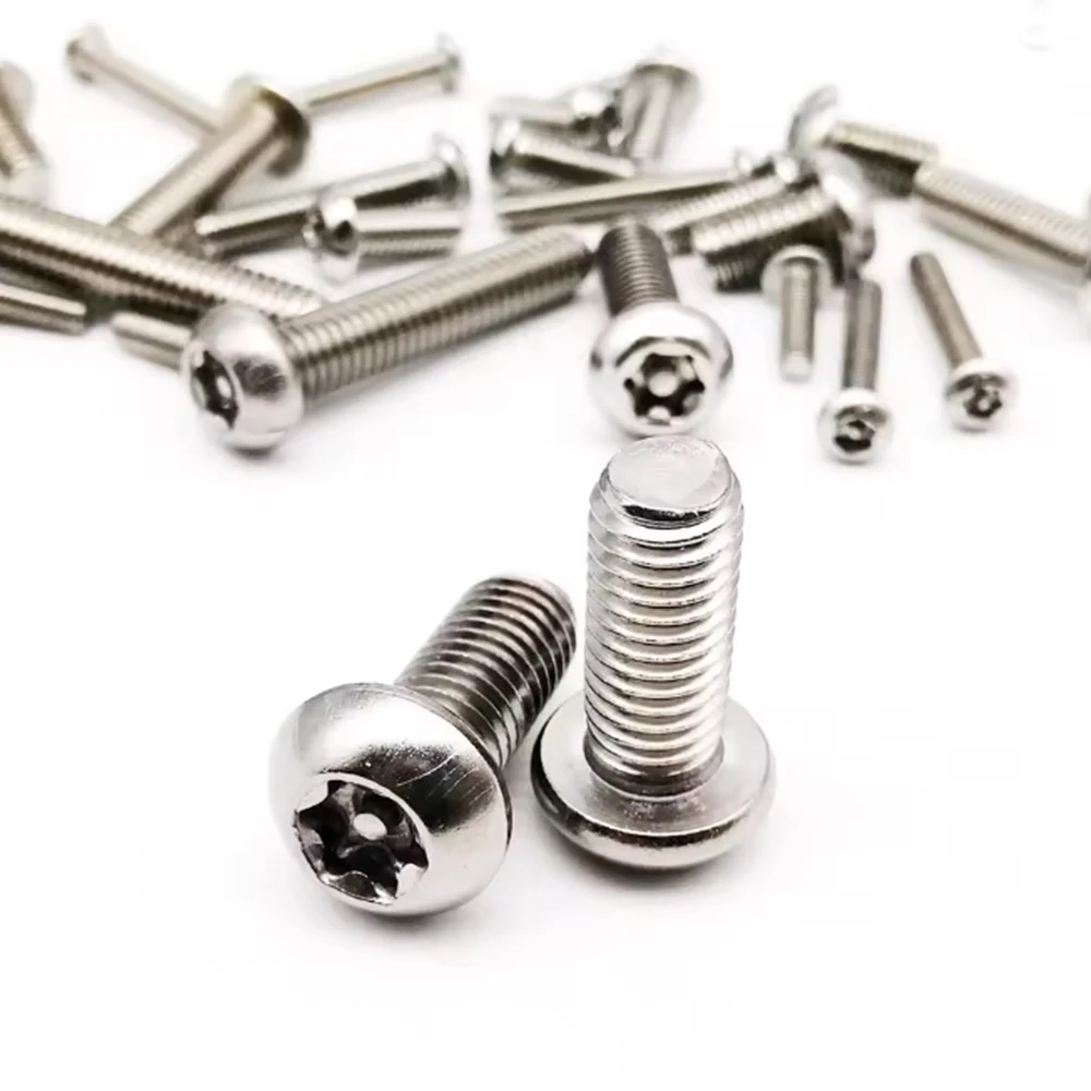 M2 M2.5 M3 M4 M5 Six Lobe Torx Round Pan Head Screw 304 Stainless Steel With Pin Tamper Proof Security Bolt Screws Length 3-60mm