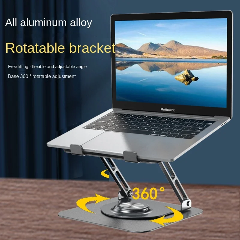 360 ° obrotowy stojak na laptopa z regulowaną wysokością podstawy aluminiowy składany stojak na notebooka do macbooków 10-17.3 "stojak na Xiaomi — zdjęcie 4