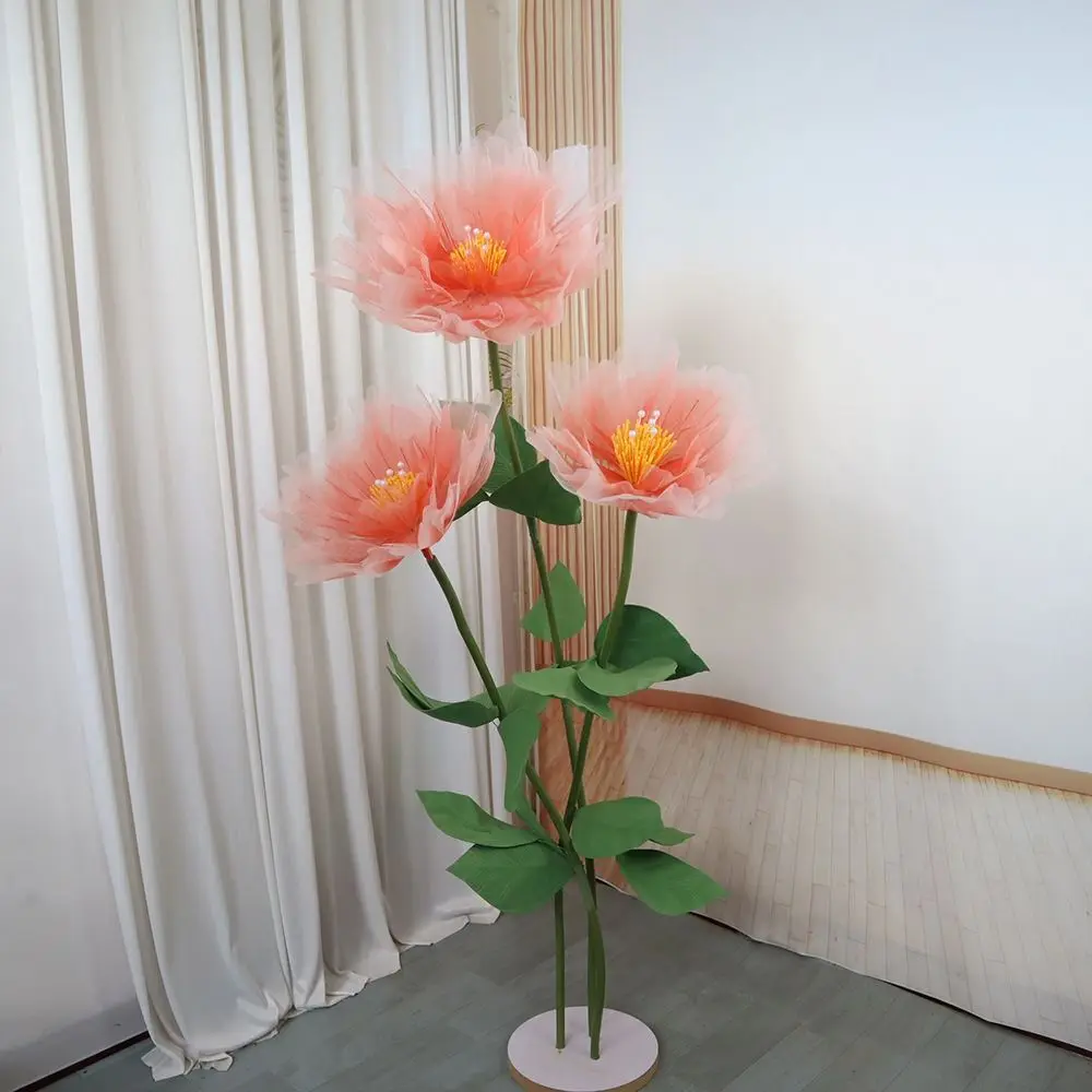 New 50cm Artificial Realistic Peony Outdoor Silk Large Flower Head Layered Fluffy Petals Home Party Decoration Fake Flowers