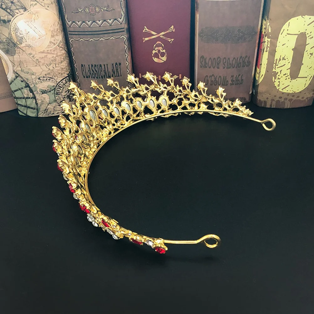

Crown Hair Accessory Bride Headdress For Bride Crown Wedding Party Prom Women Fashion Headwear Decor Red