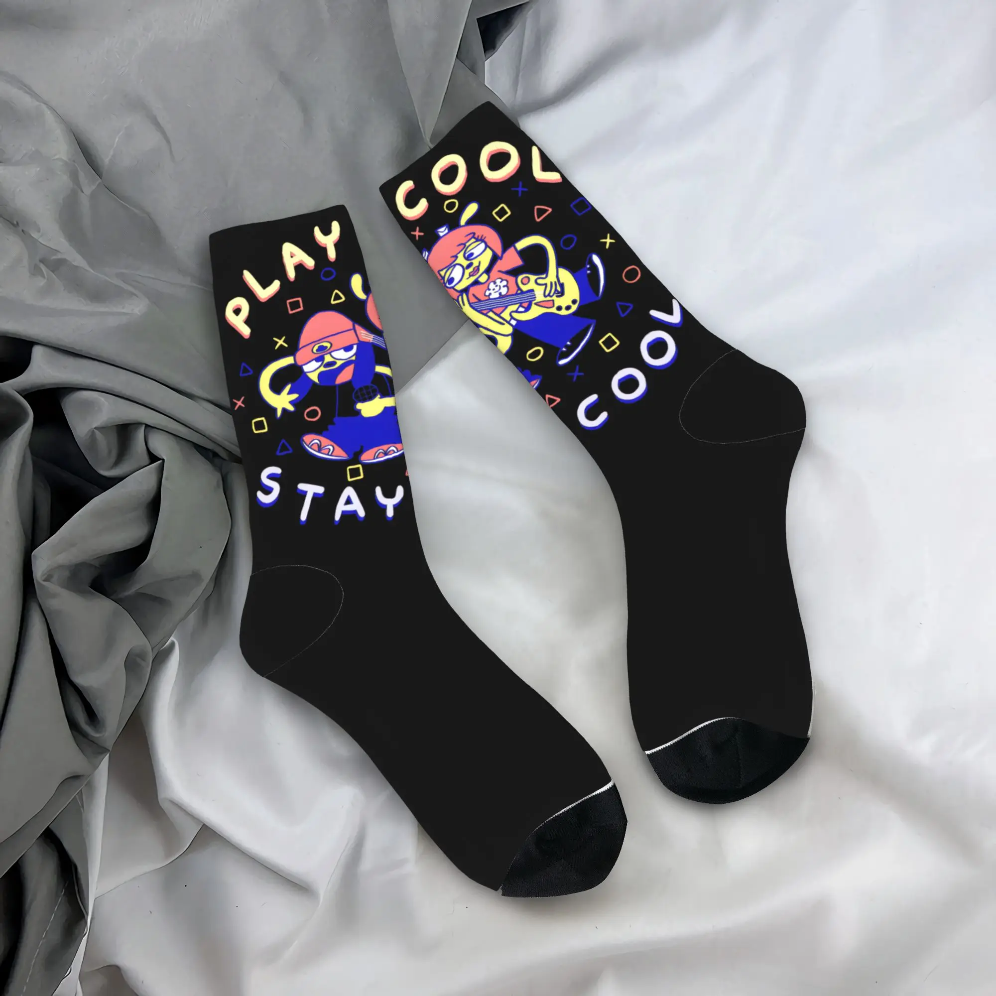 PaRappa The Rappers Socks  Anti Sweat Stockings Women Men Soft Cycling Socks Autumn Vintage Design Socks