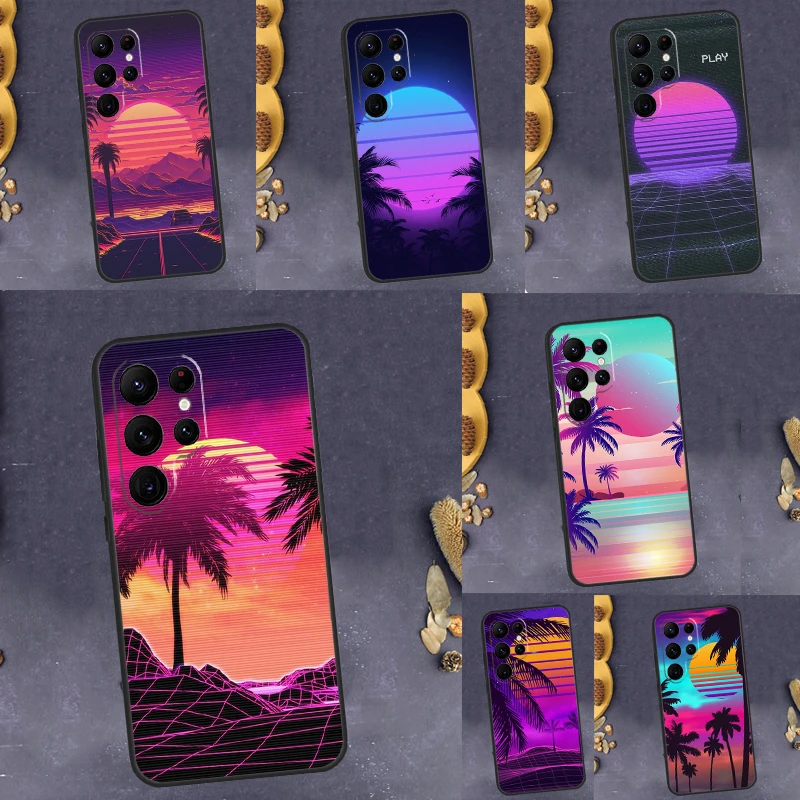 Hot Synthwave Retro 80s Neon Funda For Samsung Galaxy S20 FE Note20 Ultra S8 S9 S10 Note 10 Plus S21 S22 S23 Ultra Case