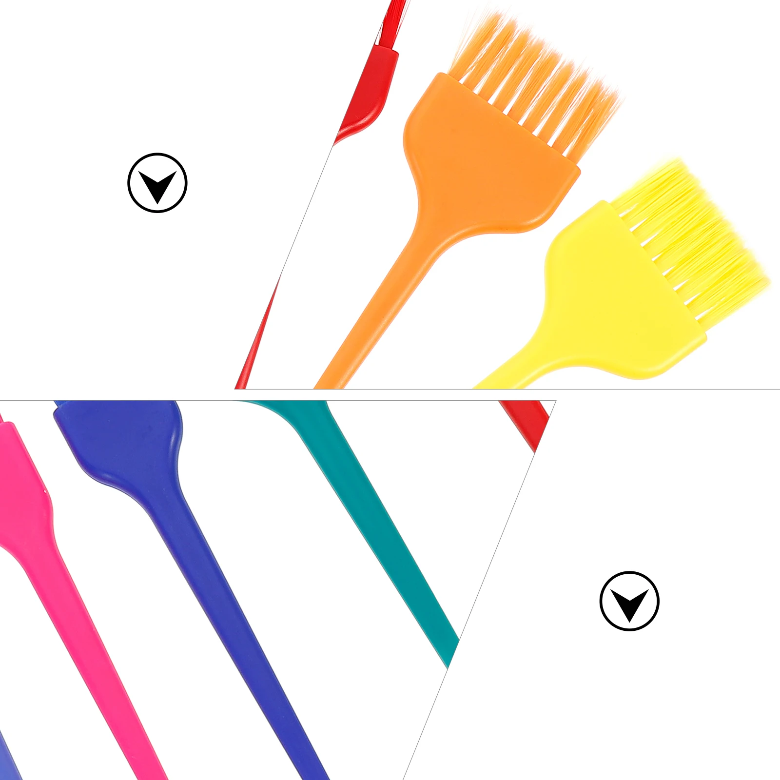 

7pcs Hair Dye Brush Comb Set Salon Tools Baked Oil Brushes Durable Reusable Plastic Thin Round Tips For Home Styling