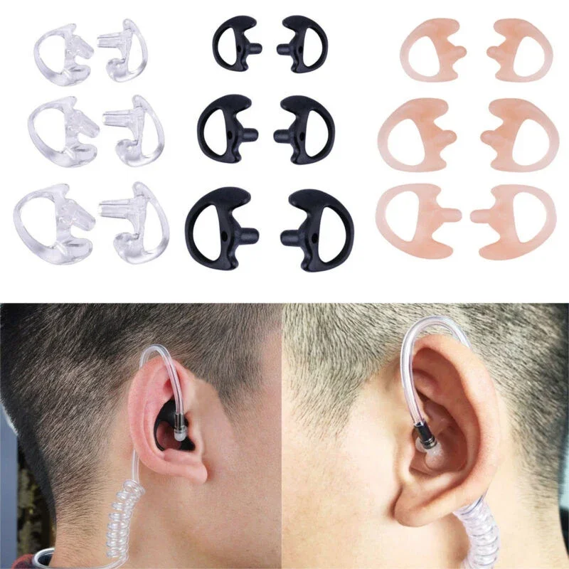 3 Pair Soft 2-Way Radio Ear Mold Replacing Earpiece Insert For Acoustic Coil Comfortable Tube Audio Kits, Headphone Accessories