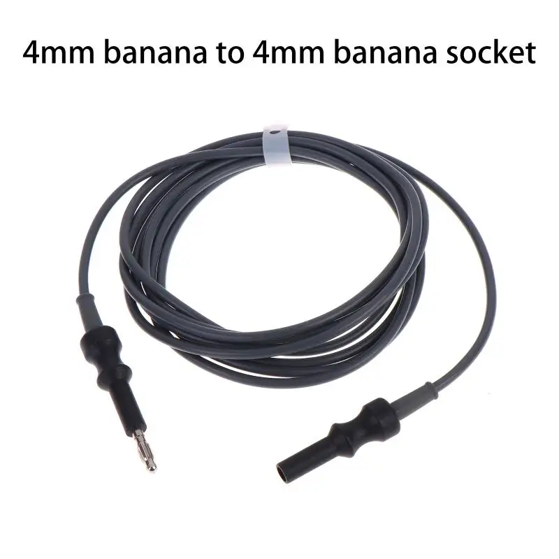 Reusable Monopolar Connecting Cable 4mm Banana To 4mm Banana Socket Silicone Cable Nylon Fiber Connector