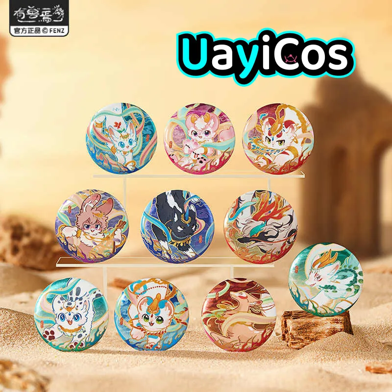 

Official Original Fabulous Beasts Cartoon Animal Tinplate Badge Brooch Pins Ornament Doll Accessories Anime Figure Game Toy Kids
