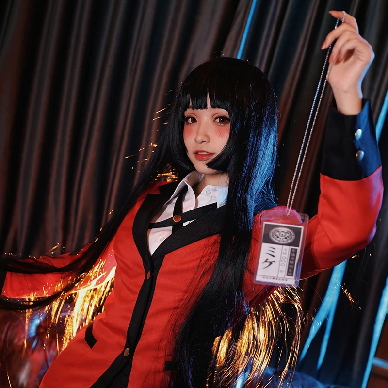 Kakegurui Jabami Yumeko Costume Anime Compulsive Gambler Yomozuki Runa Cosplay Red Japan School Girls Uniform