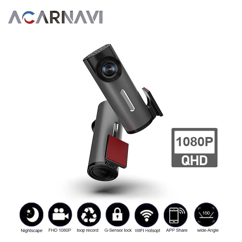 

Acarnavi Car DVR F5 1080P HD Night Vision 1S Dash 150° FOV Camera Recorder WiFi Dash Cam QHD APP Control