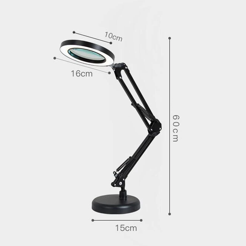 Magnifying Glass With Led Ring Lights Desk Lamp Clamp Third Hand Tool Soldering Stand Welding Reading Usb 8X Magnifier