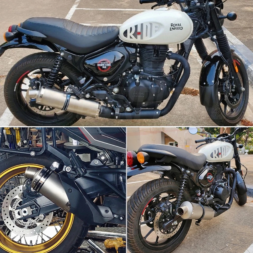 Modificación de tubo de escape para motocicleta 400NK 650 VOGE 300 TRK502, escape retro ovalado, sistema de escape T118, sección trasera del tubo de escape de 51MM