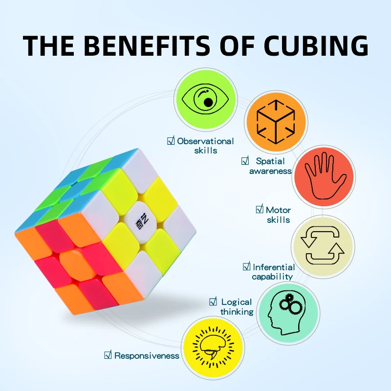 QiYi لعبة ألغاز احترافية خاصة للأطفال ، مكعب سحري ، مرآة Pyraminx ، Skewb ، SQ1 ، 3x3 ، 2x2 ، 4x4 ، 5x5 ، 3x3 ، 3x3