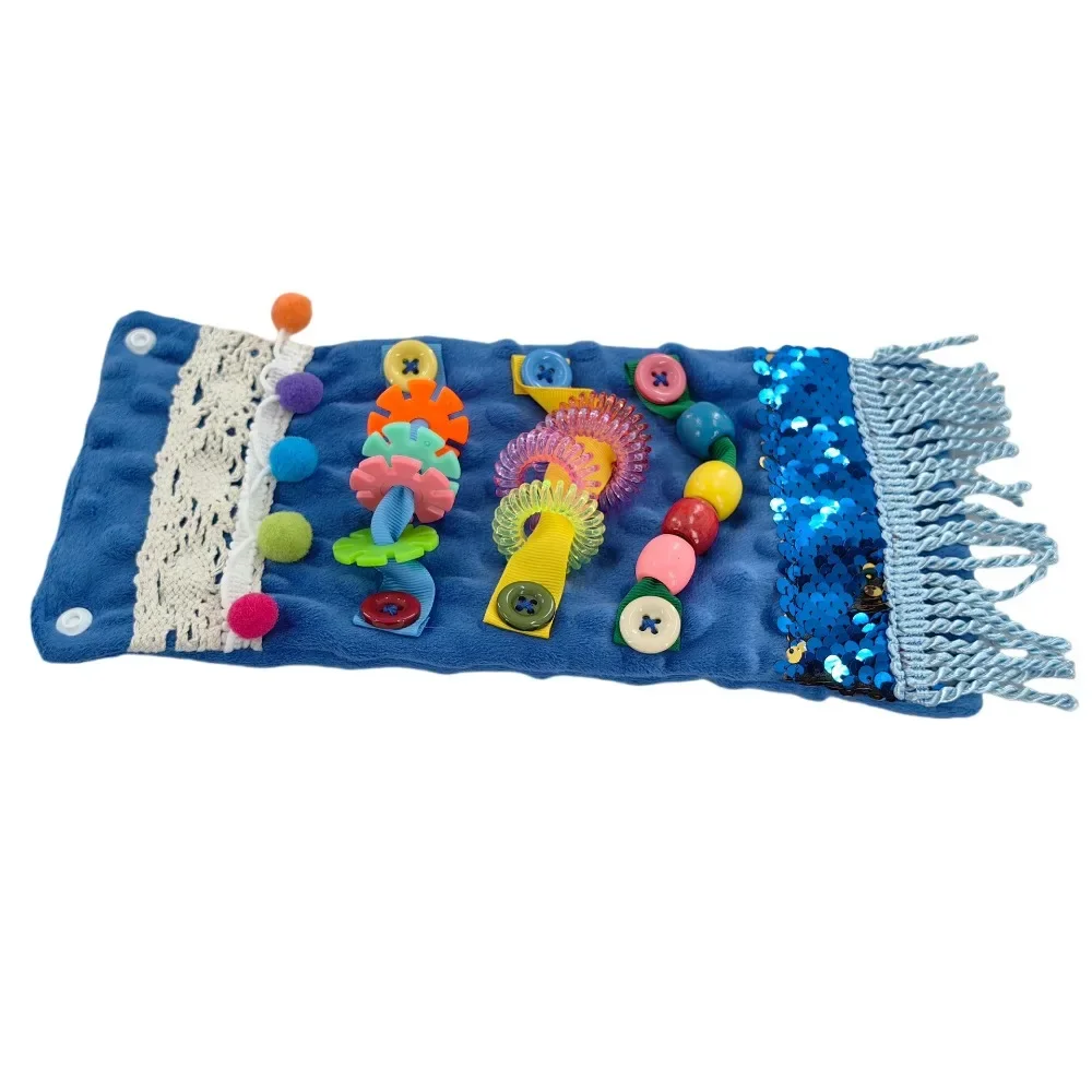

Elder Dementia Sensory Toy Fidget Blanket Pressure Anxiety Relief Plush Sensory Mat Arm Pillowcase Decompress Touch Sensory Mat