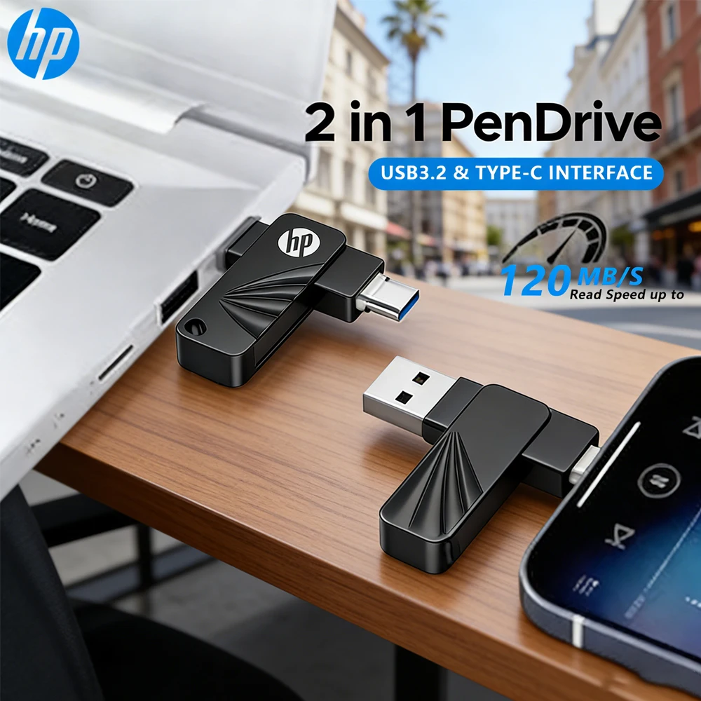 

USB-флеш-накопитель HP Pendrive Type C OTG 256 ГБ 128 ГБ 64 ГБ, высокоскоростная флешка 3.2 для устройств с Type-C